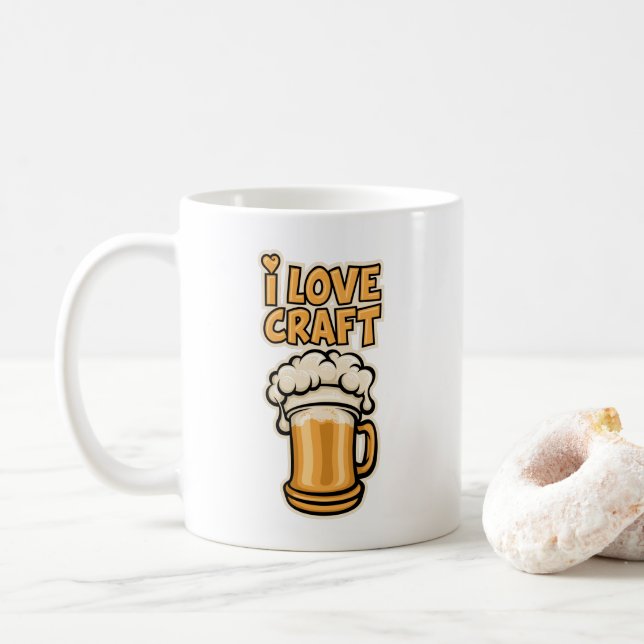 Taza De Café Amo La Cerveza Artesanal (Con donut)