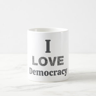 Taza de café Amo la democracia