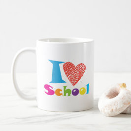 Taza De Café Amo La Escuela. Volver al Personalizado de graduac