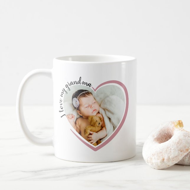 Taza De Café Amo la foto del corazón de mi abuela (Con donut)