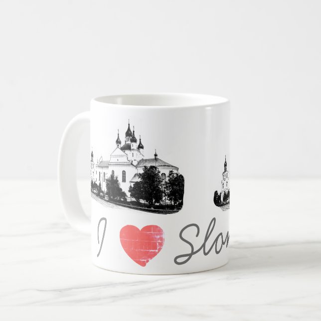Taza De Café Amo la Iglesia de la Arquitectura de Bielorrusia d (Anverso izquierdo)