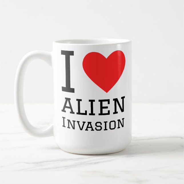 Taza De Café Amo la invasión alienígena (Izquierda)