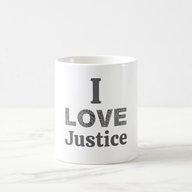 Taza De Café Amo La Justicia (Centro)