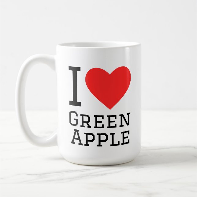 Taza De Café Amo la manzana verde (Izquierda)