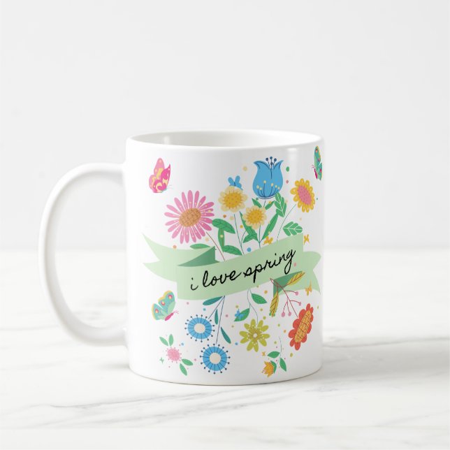 Taza De Café Amo la Mug de Primavera (Izquierda)