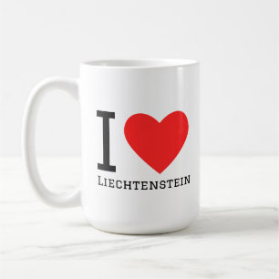 Taza De Café Amo la pegatina cuadrada de Liechtenstein