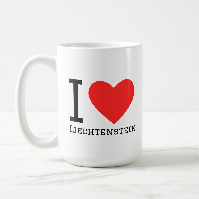 Taza De Café Amo la pegatina cuadrada de Liechtenstein (Izquierda)