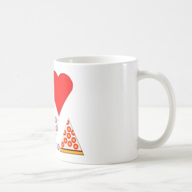 Taza De Café Amo la pizza (Derecha)