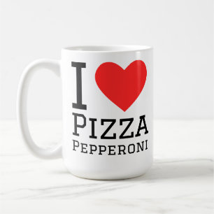 Taza De Café Amo la pizza de pepperoni 