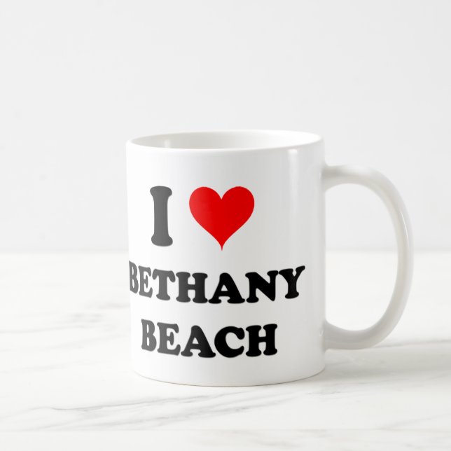 Taza De Café Amo la playa de Bethany (Derecha)