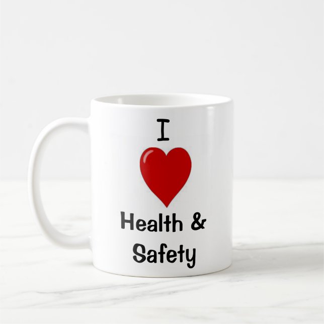 Taza De Café Amo la salud y la seguridad - de doble cara (Izquierda)