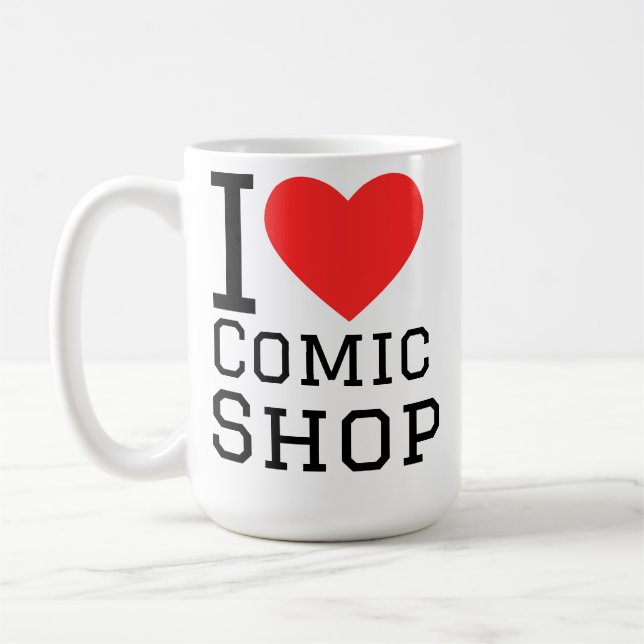 Taza De Café Amo la tienda de cómics (Izquierda)