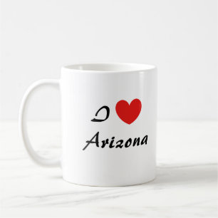 Taza De Café Amo la tipografía cardíaca de Arizona Café Mug