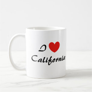 Taza De Café Amo la tipografía cardíaca de California Café Mug