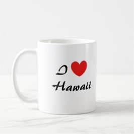 Taza De Café Amo la tipografía cardíaca de Hawái Café Mug