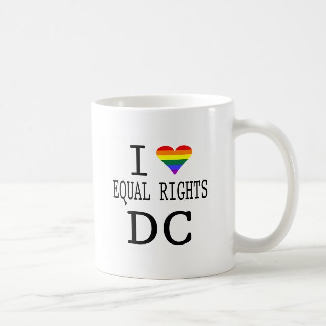 Taza De Café Amo las derechas iguales de DC (Derecha)
