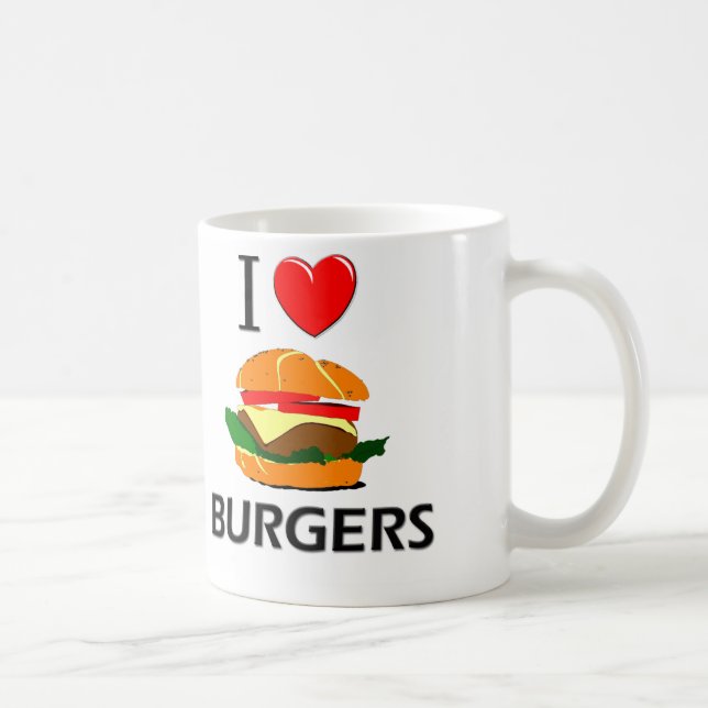 Taza De Café Amo las hamburguesas (Derecha)