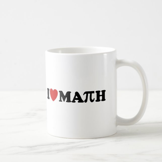 Taza De Café Amo las matemáticas (Derecha)
