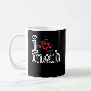 Taza De Café Amo las matemáticas de corazón