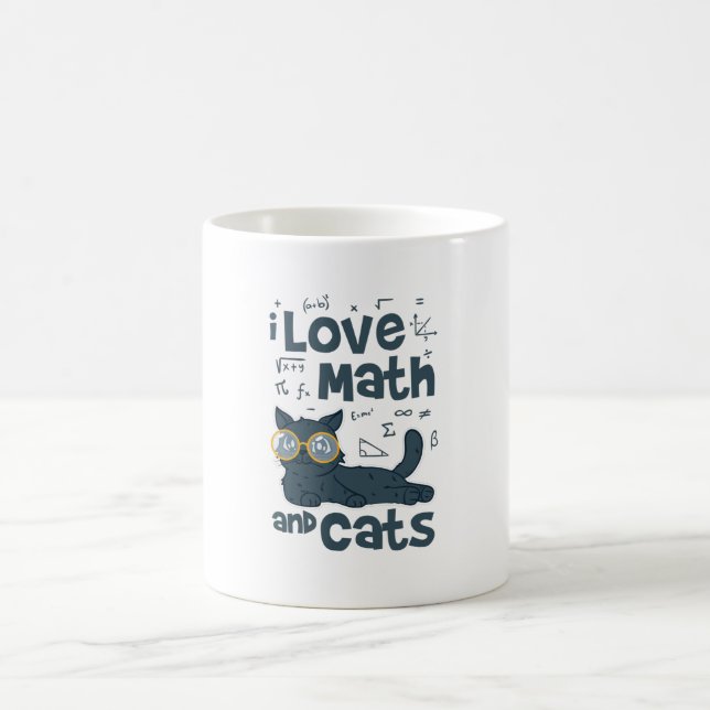 Taza De Café Amo las matemáticas y los gatos (Centro)