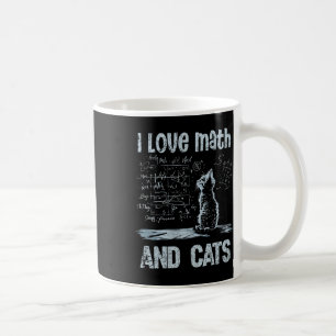 Taza De Café Amo las matemáticas y los gatos divertidos amantes
