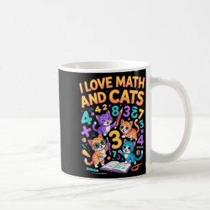 Taza De Café Amo las matemáticas y los gatos Profesor Estudiant
