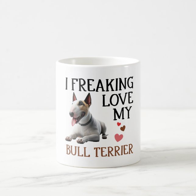 Taza De Café Amo lindo Perro de mi toro de terror (Centro)
