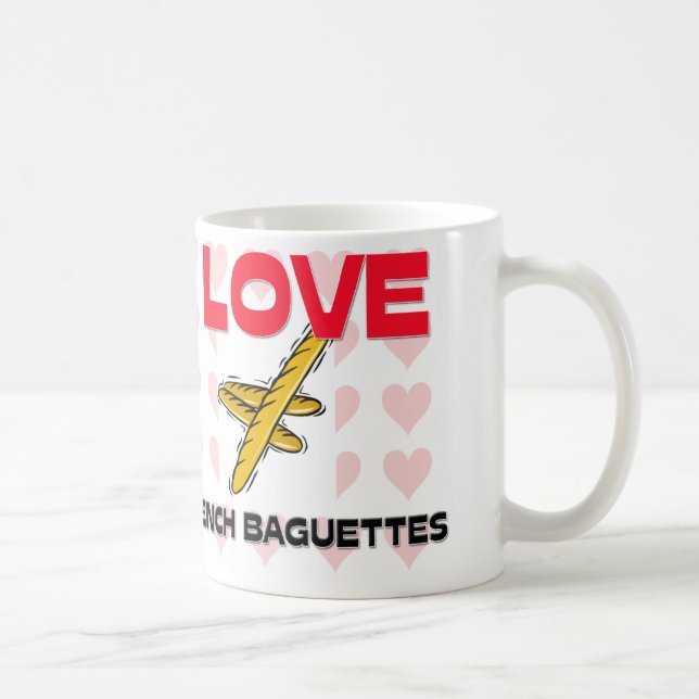 Taza De Café Amo los Baguettes franceses (Derecha)