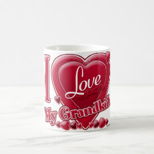 Taza De Café Amo los corazones rojos de mi nieto