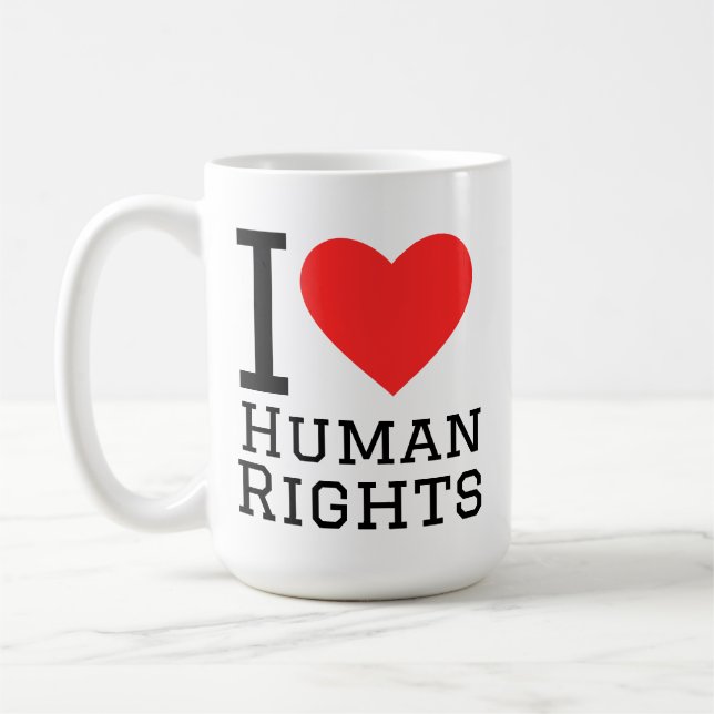 Taza De Café Amo los derechos humanos (Izquierda)