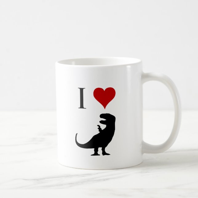 Taza De Café Amo los dinosaurios - T-Rex (Derecha)