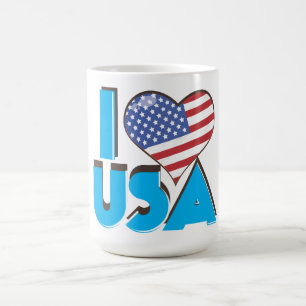 Taza De Café Amo los E.E.U.U. 80s retro