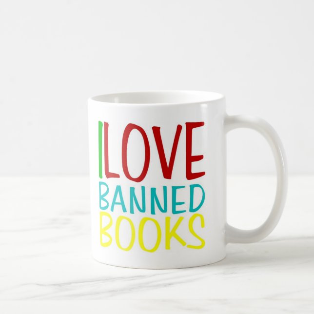 Taza De Café Amo los libros prohibidos (Derecha)