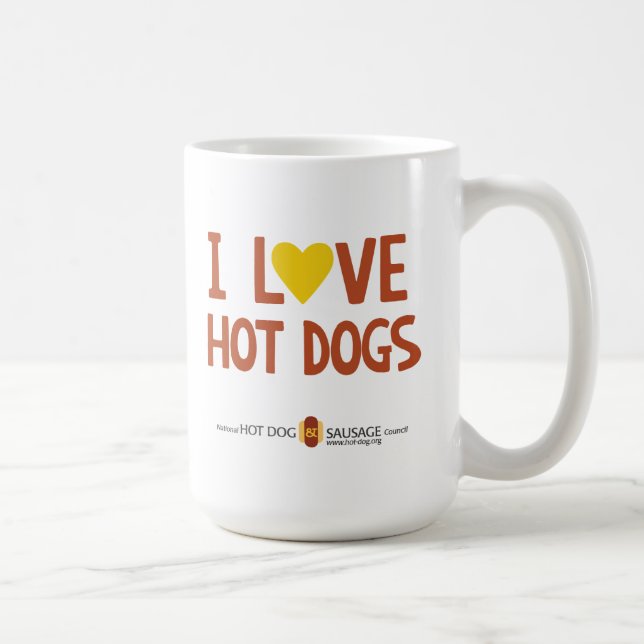 Taza De Café Amo los perritos calientes 4 (Derecha)