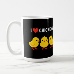 Taza De Café Amo los pollos Pollitos lindos Regalo para amantes