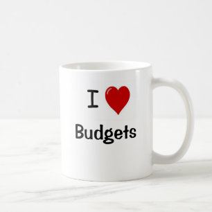 Taza De Café Amo los Presupuestos - Yo Corazón Presupuestos
