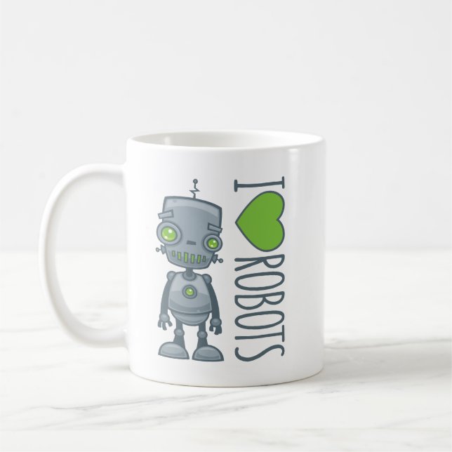 Taza De Café Amo los robots (Izquierda)