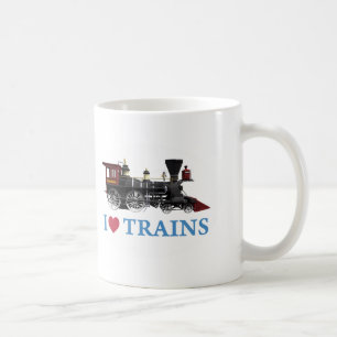 Taza De Café Amo los trenes