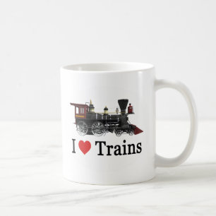 Taza De Café Amo los trenes