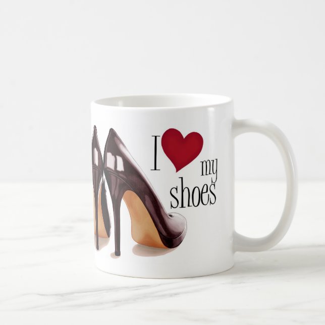 Taza De Café Amo los zapatos (Derecha)