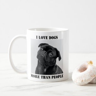 Taza De Café Amo más a los perros que a la gente Camiseta graci
