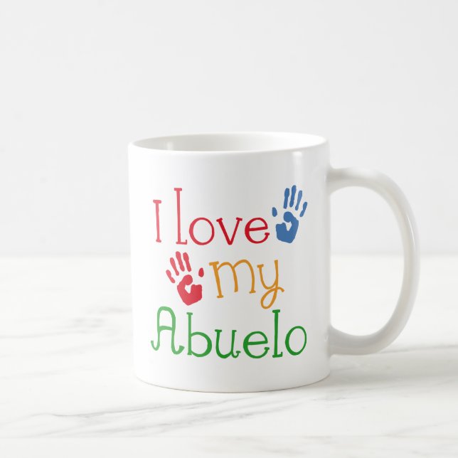 Taza De Café Amo Mi Abuelo (Huellas Manuales) (Derecha)