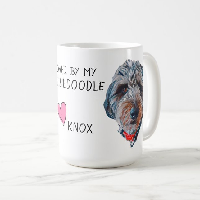 TAZA DE CAFÉ AMO MI AUSSIEDOODLE (Anverso derecho)
