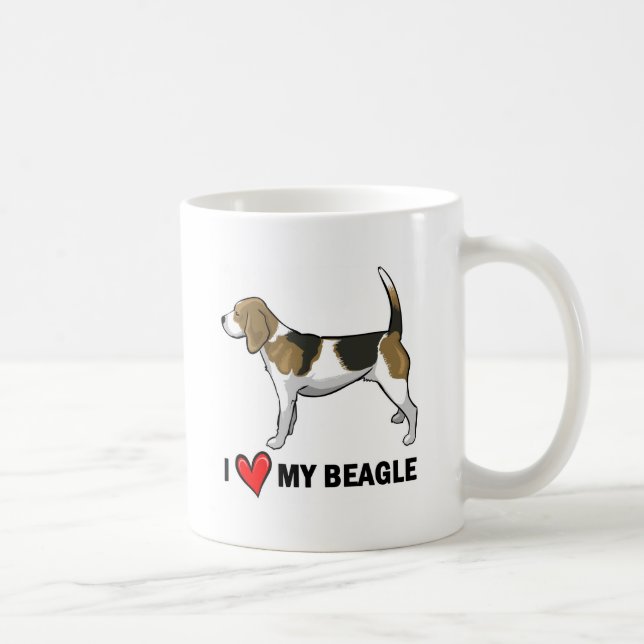 Taza De Café Amo mi beagle (Derecha)