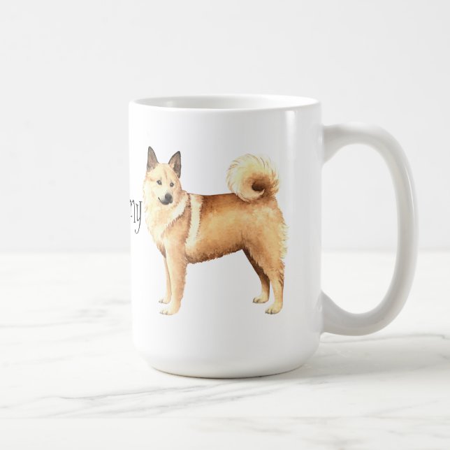 Taza De Café Amo mi Buhund noruego (Derecha)