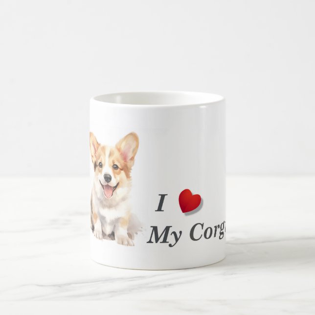 Taza De Café Amo Mi Café Corgi Mug (Centro)