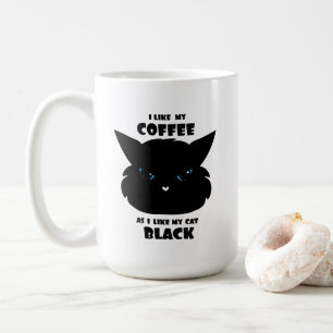 Taza De Café Amo mi café negro y mi gato negro