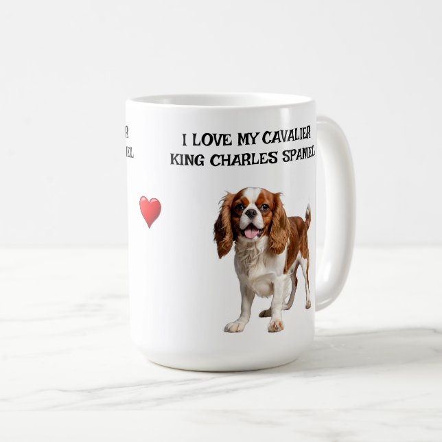 Taza De Café Amo Mi Cavalier King Charles Spaniel (Anverso derecho)