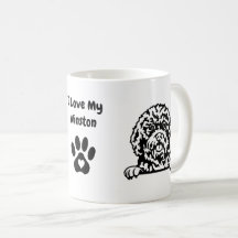 Amo mi CAVAPOO | Mug de café de impresión de nombr
