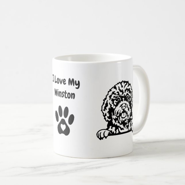 Taza De Café Amo mi CAVAPOO | Mug de café de impresión de nombr (Anverso derecho)